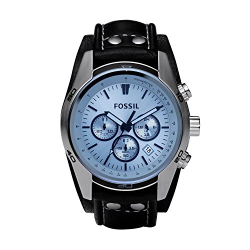 Fossil Men's Chronograph Quartz Watch with Leather Strap CH2564 (Black)