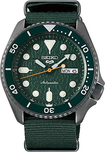 Seiko Men's Analogue Automatic Watch with Cloth Strap SRPD77K1 (Green, Sense)