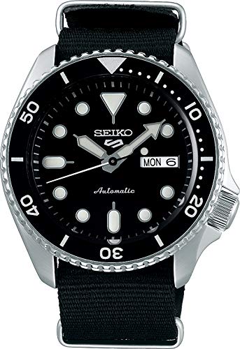Seiko Men's Analogue Automatic Watch with Cloth Strap SRPD55K3 (Black, Sport)
