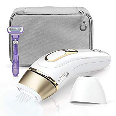 Braun IPL Silk Expert Pro 5 PL5117, Latest Generation Permanent Laser Hair Removal, Precision Head for Body and Face, White and Gold, with Venus Swirl Razor and Premium Pouch, Clinically Tested