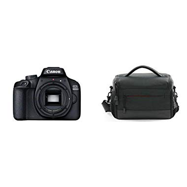 Canon EOS 4000D DSLR Camera Body + Canon CB-ES100 Digital SLR Camera Bag, Black
