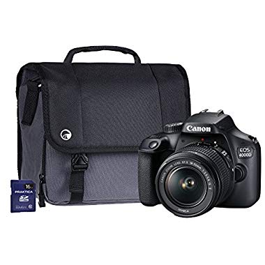 Canon EOS 4000D SLR Camera Kit with EF-S 18-55 mm III Lens/16 GB SD Card and Case - Black