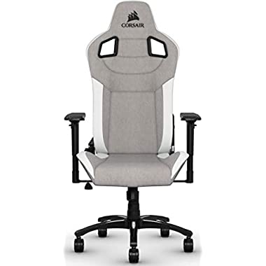 Corsair T3 Rush, Polyester Fabric Gaming Office Chair (Grey/White)