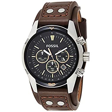 Fossil Men's Chronograph Quartz Watch with Leather Strap CH2891 (Dark Brown)