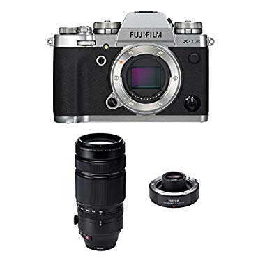 Fujifilm X-T3 Mirrorless Digital Camera, Silver with Fujinon XF 100-400mm F4.5-5.6 R LM Optical Image Stabiliser, Weather Resistant Lens and Teleconverter XF1.4x Lens Bundle