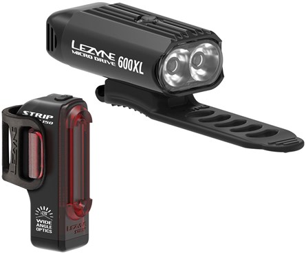 Lezyne Micro Drive 600XL/Strip Light Set (Black)