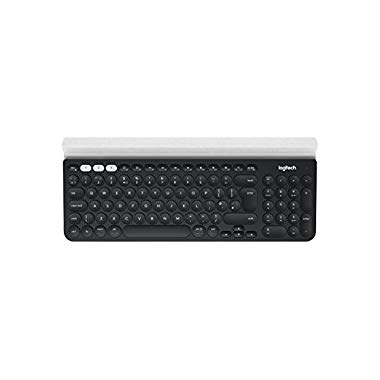 Logitech K780 Multi-Device Wireless USB,Bluetooth Keyboard,Wireless Keyboard for Windows,Mac,Chrome OS,iOS,Android,Switch Between Devices,Quiet Keyboard,QWERTY UK Layout,Dark Gray/White