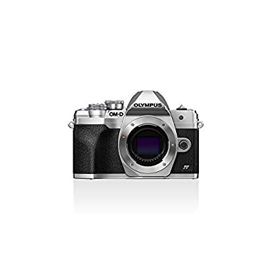 Olympus OM-D E-M10 Mark IV Micro Four Thirds System Camera, 20 MP sensor, 5-axis image stabilizer, selfie LCD screen, electronic viewfinder, 4K video, powerful AF, Wi-Fi, silver (Without Lens)