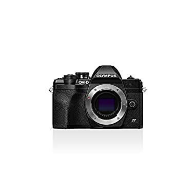 Olympus OM-D E-M10 Mark IV Micro Four Thirds System Camera, 20 MP sensor, 5-axis image stabilizer, selfie LCD screen, electronic viewfinder, 4K video, powerful AF, Wi-Fi, black (Without Lens)