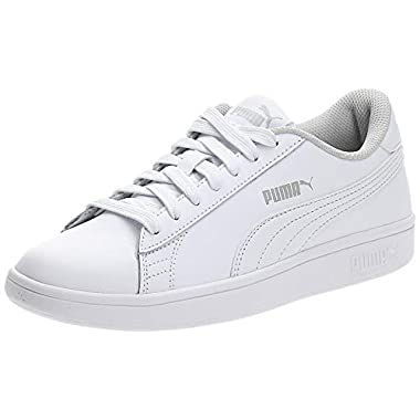PUMA Smash v2 L Jr Low-Top Sneakers, White White, 3.5 UK