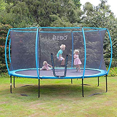 Rebo Jump Zone Trampoline with Halo Safety Enclosure (12ft)