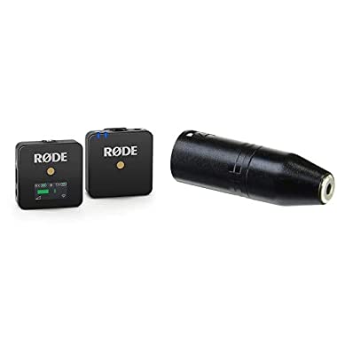 RODE Wireless GO - Compact Wireless Microphone System, WIGO & VXLR 3.5mm Minijack to Male XLR Adapter