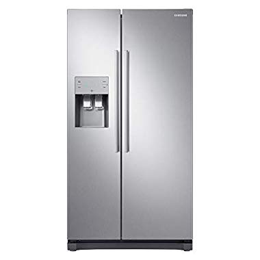 Samsung RS50N3513SL Freestanding American Fridge Freezer with Digital Inverter Technology, Plumbed-In Water and Ice Dispenser, 501L, 91cm wide, Clean Steel