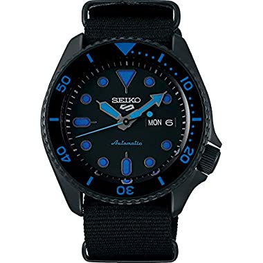 Seiko Men's Analogue Automatic Watch with Cloth Strap SRPD81K1 (Black, Street)