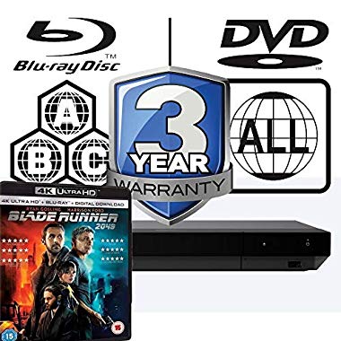 Sony UBP-X700 MULTIREGION Blu-ray Player Bundle with Blade Runner 2049 Ultra HD 4K Blu-ray Disc