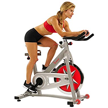 Sunny Health and Fitness Indoor Studio Cycle Pro Exercise Bike with 18 KG (Flywheel and Chain Drive - SF-B901)