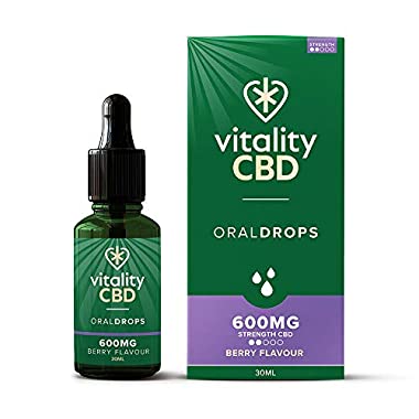 Vitality CBD Berry Flavour Oral Drops in Hemp Seed Oil, 600mg, 30ml