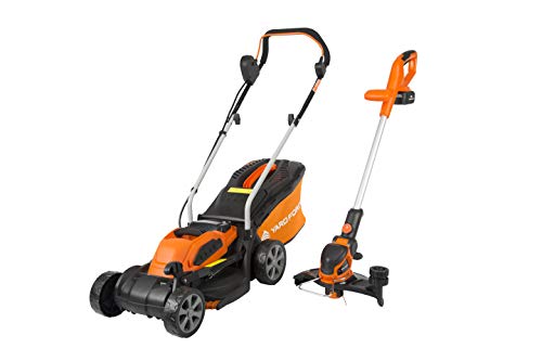Yard Force 40V 32cm Cordless Lawnmower Plus Cordless Grass Trimmer with ONE Lithium-ion Battery & Quick Charger LM G32 + LT G30