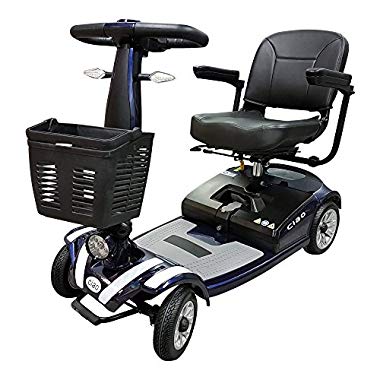 Z-Tec Mobility Ciao 4 Wheeled 4MPH Lightweight Pavement Mobility Scooter,Blue