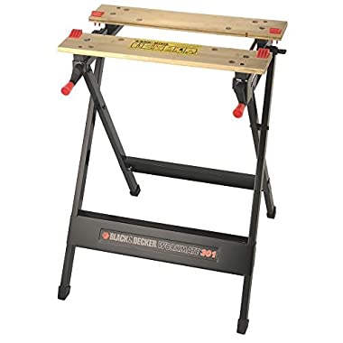 BLACK+DECKER Workmate, Work Bench Tool Stand Saw Horse Dual Clamping Crank, Heavy Duty Steel Frame, WM301