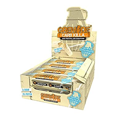 Grenade Carb Killa High Protein and Low Carb Bar, 12 x 60 g - White Chocolate Cookie