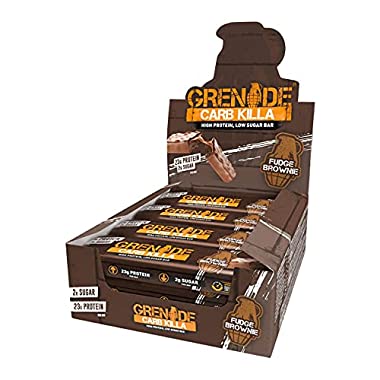 Grenade Carb Killa High Protein and Low Carb Bar, 12 x 60 g - Fudge Brownie