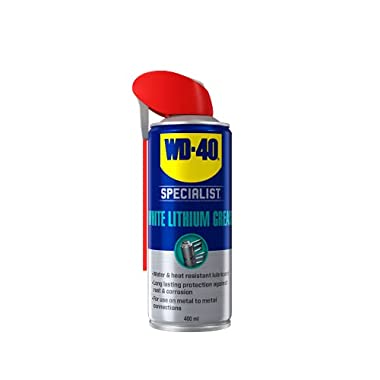 White Lithium Grease by WD-40 Specialist-Water and Hear Resistant White Grease Spray, No Drip, Reduces Friction and Wear on Metal and Metal Applications-Smart Straw Narrow, Wide and 360 Spray - 400 ml (400ml)